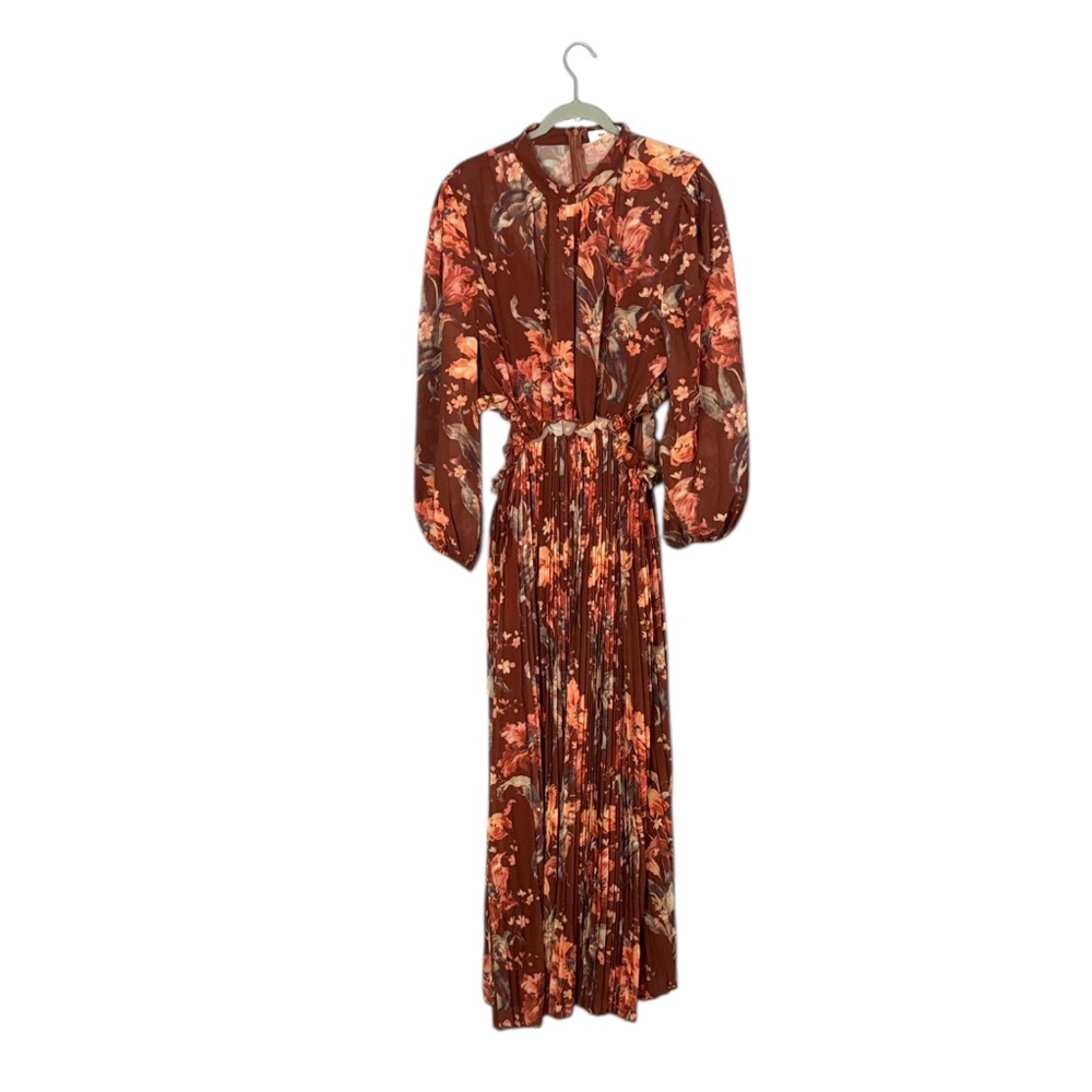 SOLD Sante Grace Floral Long Sleeve Maxi Dress in Rust
